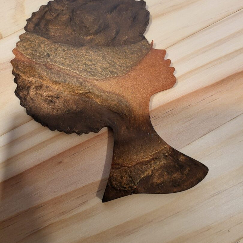 Afro Female Coaster Beauty Explode Head (cold drinks only recommended)