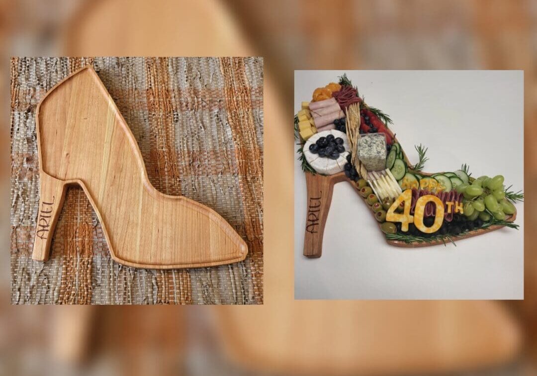 A wooden shoe and some wood pieces